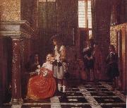 Pieter de Hooch The Card-Players oil on canvas